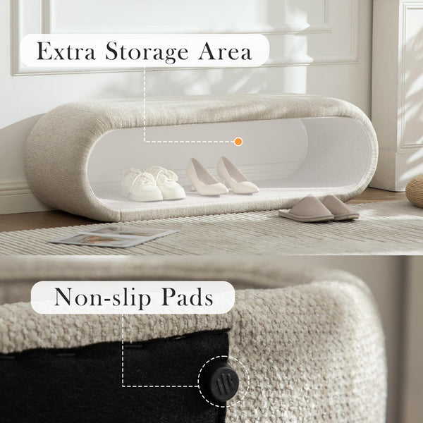 52" Upholstered Storage Bench