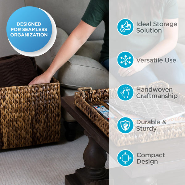 Handwoven Abaca Storage Ottoman with Lid