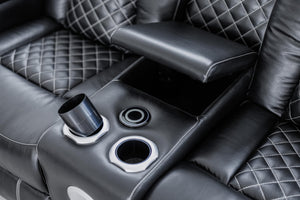 Power Recliner Sofa Set 3-Piece with LED & Bluetooth