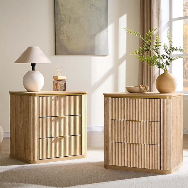 3-Drawer Nightstand Set of 2
