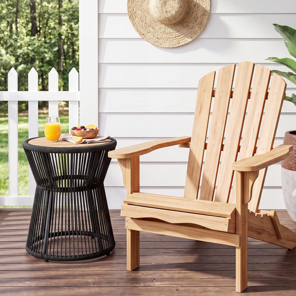 Outdoor Round Woven Side Table
