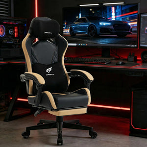 Ergonomic Gaming Chair with Footrest & Recliner