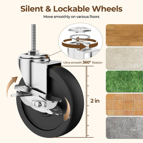 Heavy Duty Rolling Clothes Rack with Wheels