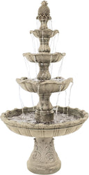 4-Tier Outdoor Water Fountain with Electric Pump