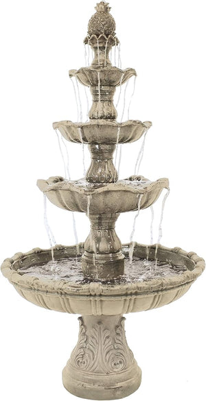 4-Tier Outdoor Water Fountain with Electric Pump