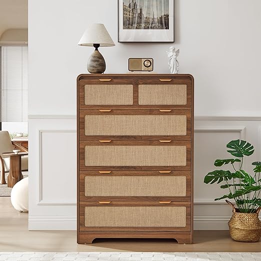 6-Drawer Dresser with Wide Storage Cabinet