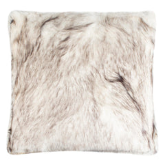 Taupe Faux Fur Feather-Filled Throw Pillow 20x20