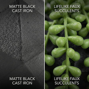 Geometric Cast Iron Bookends with Faux String of Pearls