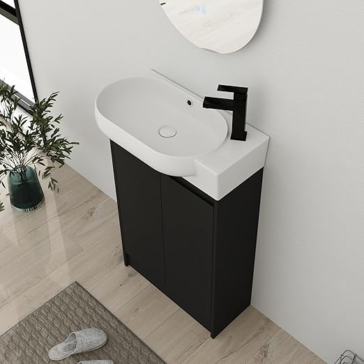 23-Inch Freestanding Bathroom Vanity with Ceramic Sink