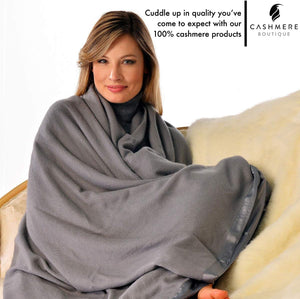 Pure Cashmere Twin Blanket – Faded Pewter