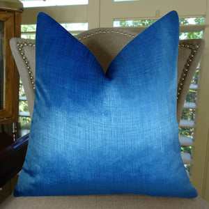 Metallic Blue Decorative Throw Pillow Cover 12x20 Inch