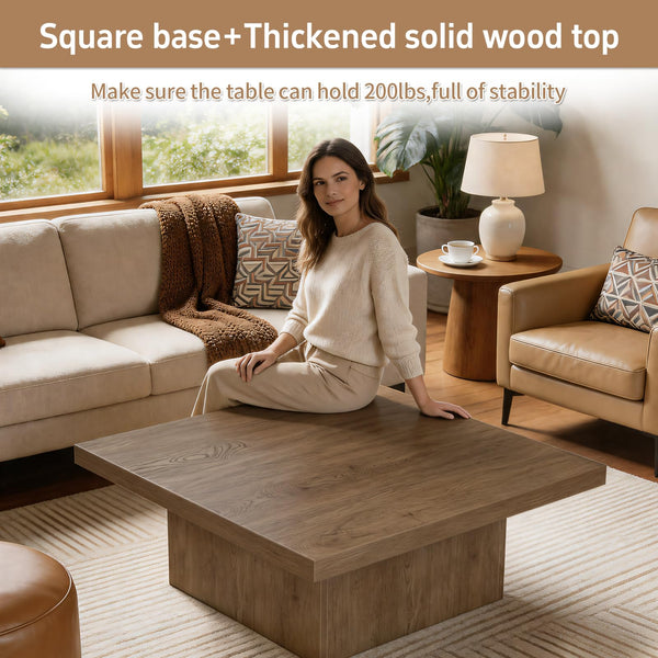 Square Coffee Table with Large Tabletop