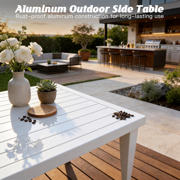7-Seat Aluminum Outdoor Sectional Patio Set with Coffee Table