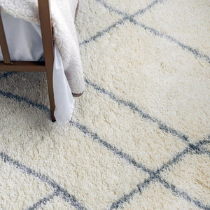 Soft Touch Shag Area Rug – Abstract Moroccan Pattern, 4x6