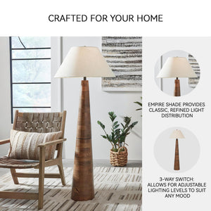 Contemporary Wood Floor Lamp with 3-Way Switch