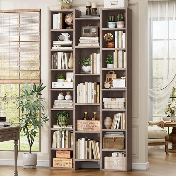 21-Cube Tall Bookshelf with Adjustable Shelves