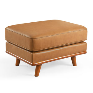 Top-Grain Leather Ottoman