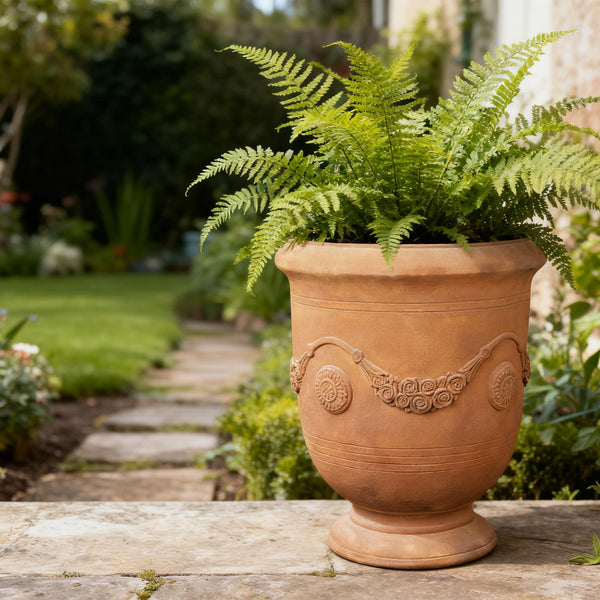 16.5 Inch Magnesium Oxide Urn Planter with Drainage Hole