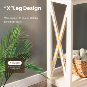Narrow Console Table with X-Shape Design