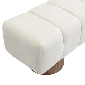 50" Chenille Fabric Upholstered Dining Bench for 2