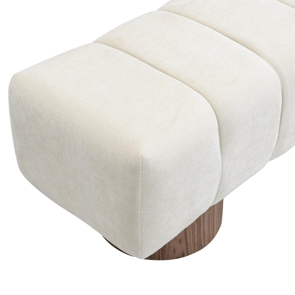 50" Chenille Fabric Upholstered Dining Bench for 2