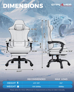 Big and Tall Gaming Chair with Footrest