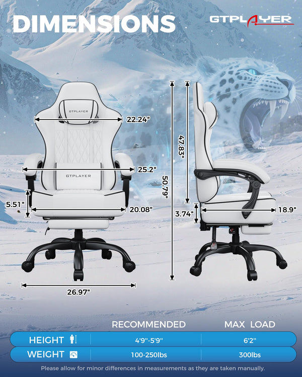 Big and Tall Gaming Chair with Footrest