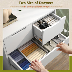 6-Drawer Tall Wooden Dresser – Modern Chest of Drawers for Bedroom