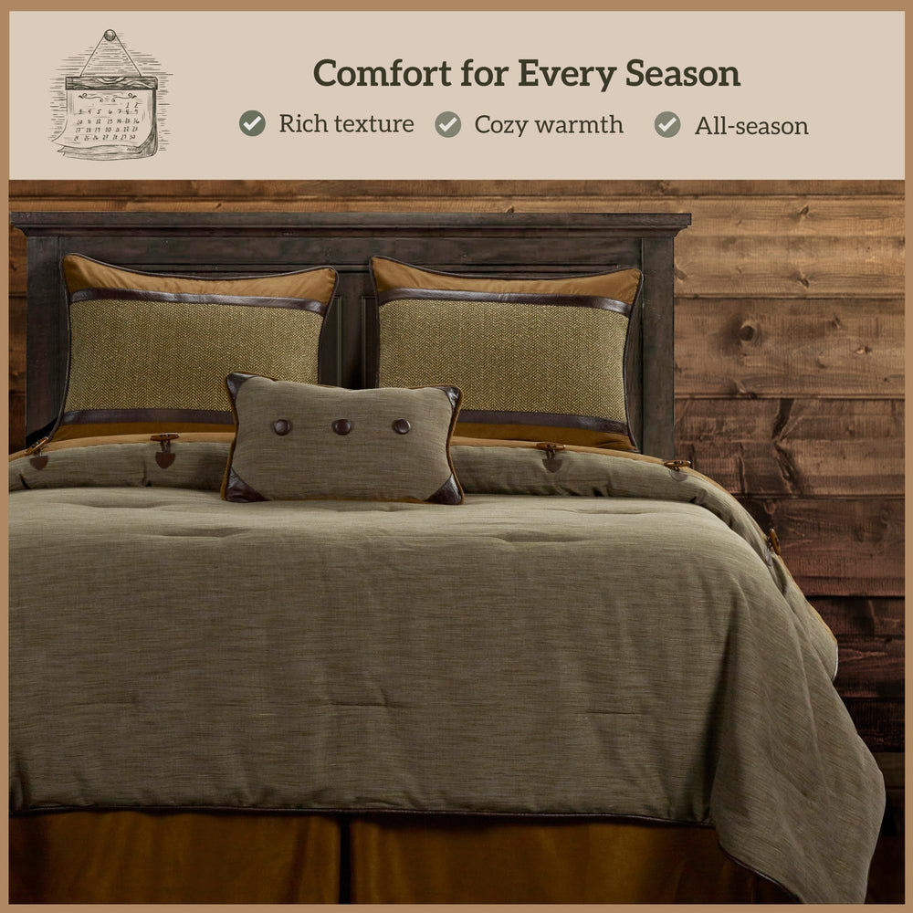 Rustic Lodge Comforter Set – 5-Piece Cabin Bedding with Bed Skirt, Shams & Accent Pillow