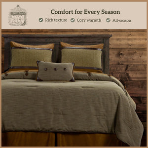 Rustic Lodge Comforter Set – 5-Piece Cabin Bedding with Bed Skirt, Shams & Accent Pillow