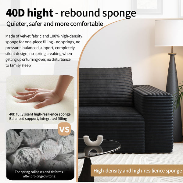 Modular Loveseat Sofa with Memory Foam Deep Seat