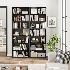 7-Tier Tall Bookshelf – Open Shelves Freestanding Bookcase