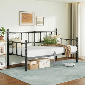 Twin Metal Daybed Frame with Steel Slats