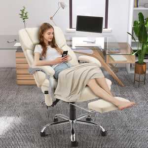 Executive Office Chair with Footrest, Massage & Heat