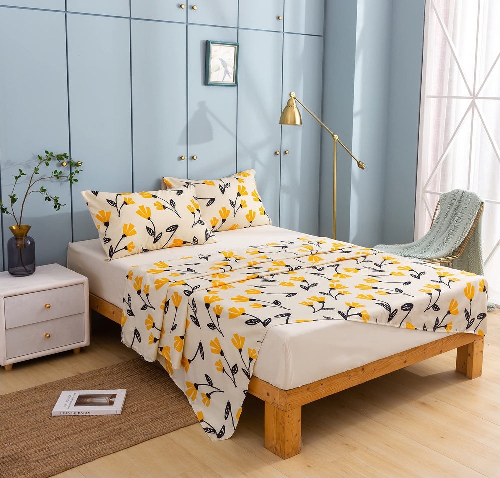 Floral Bed in a Bag Set – Yellow Fleur Botanical Tulips (12-Piece)