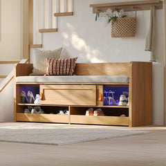 Entryway Bench with Storage & UV Shoe Organizer