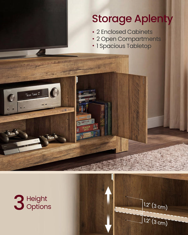 Farmhouse TV Stand with Storage Cabinets — 58" or 70" Media Console