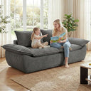 59" Boneless Loveseat Sofa – 2-Seater with Removable Cushions & Throw Pillows