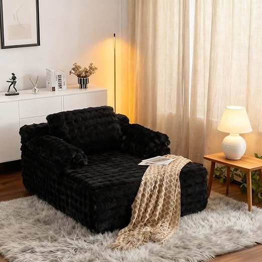 Oversized Bubble Fleece Chaise Lounge Chair