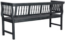 Acacia Wood Outdoor Bench with Spindle Back & Slatted Seat