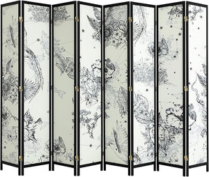 8-Panel Folding Room Divider Screen