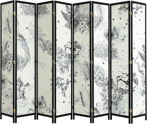 8-Panel Folding Room Divider Screen