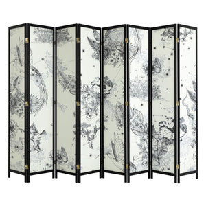 8-Panel Folding Room Divider Screen