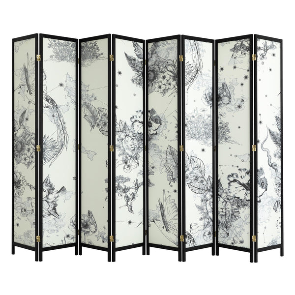 8-Panel Folding Room Divider Screen