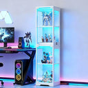 Glass Door Display Cabinet with LED Lights & Motion Sensor