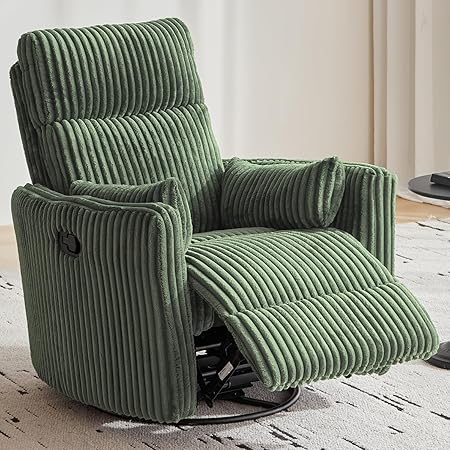 360 Swivel Recliner Nursery Glider Chair with Pillows