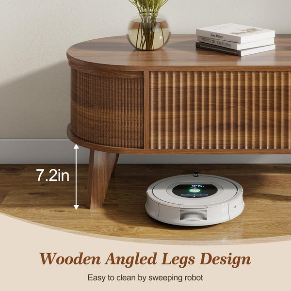Fluted Lift Top Coffee Table with Hidden Storage