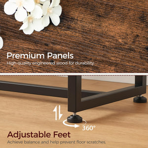 47.2" Industrial Dining Bench – Rustic Brown