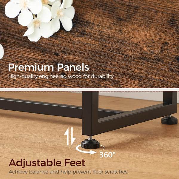 47.2" Industrial Dining Bench – Rustic Brown