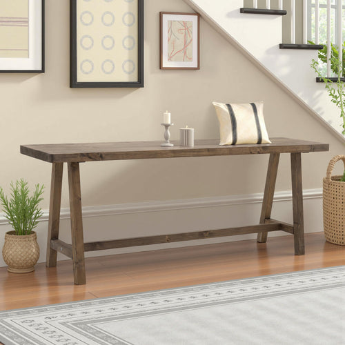 Solid Wood Rustic Farmhouse Entryway Bench